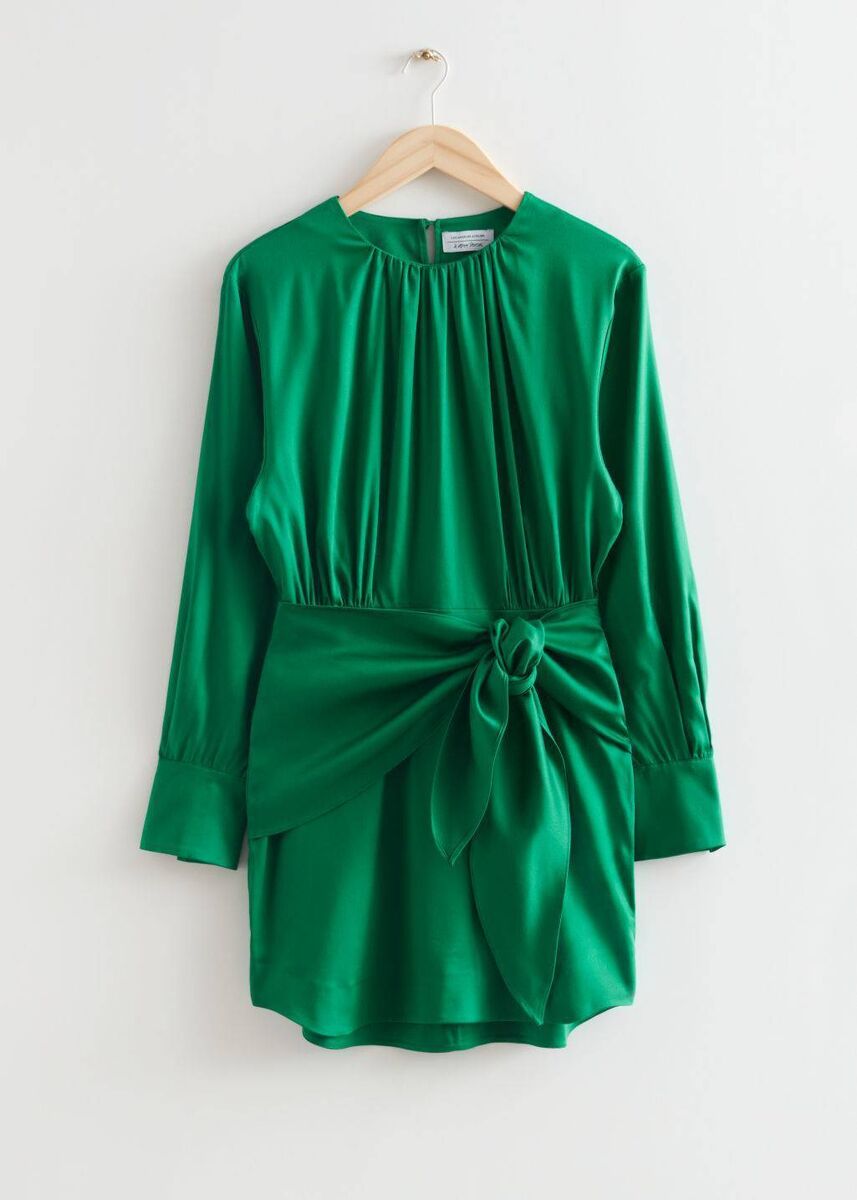 Satin tie-waist midi dress, &amp; Other Stories, €99