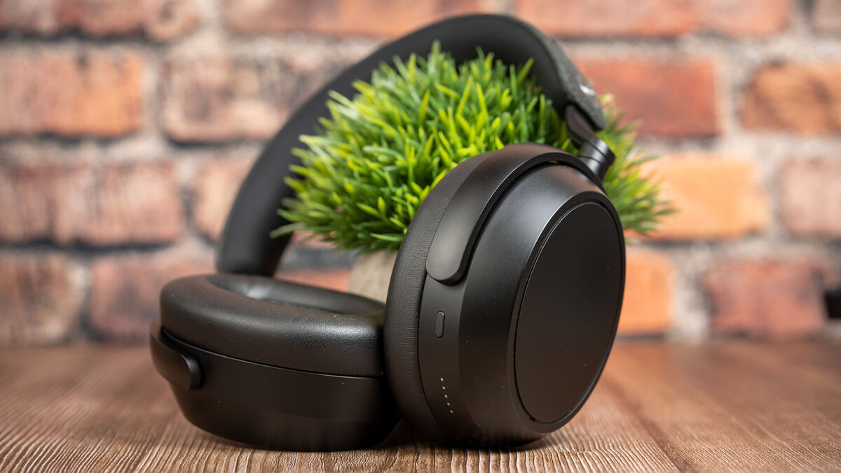 The Sennheiser Momentum 4 has touch-only playback controls. Picture: Noel Campion.