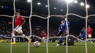 <p>HOT STREAK: Manchester United's Jadon Sancho scored the only goal of the game. </p>