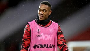 <p>ABSENT: Anthony Martial will again be missing for Manchester United. Pic: Martin Rickett/PA</p>