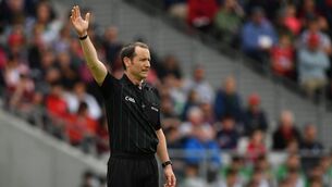 <p>PUSHED: Mayo referee Jerome Henry said he was pushed and shoved after a Connacht club game. Pic: Eóin Noonan/Sportsfile</p>