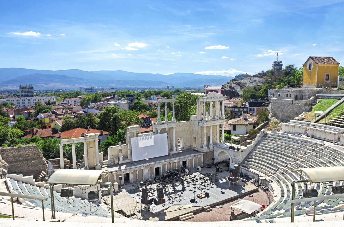 The old amphitheater of Plovdiv, Bulgaria. 