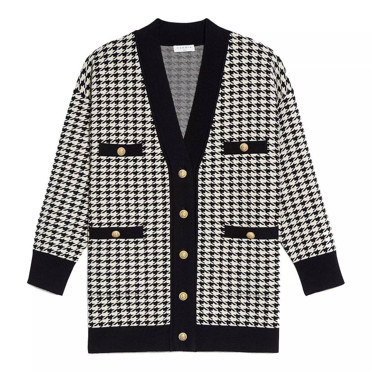 Sandro Dane Houndstooth Long Cardigan, Brown Thomas, €275