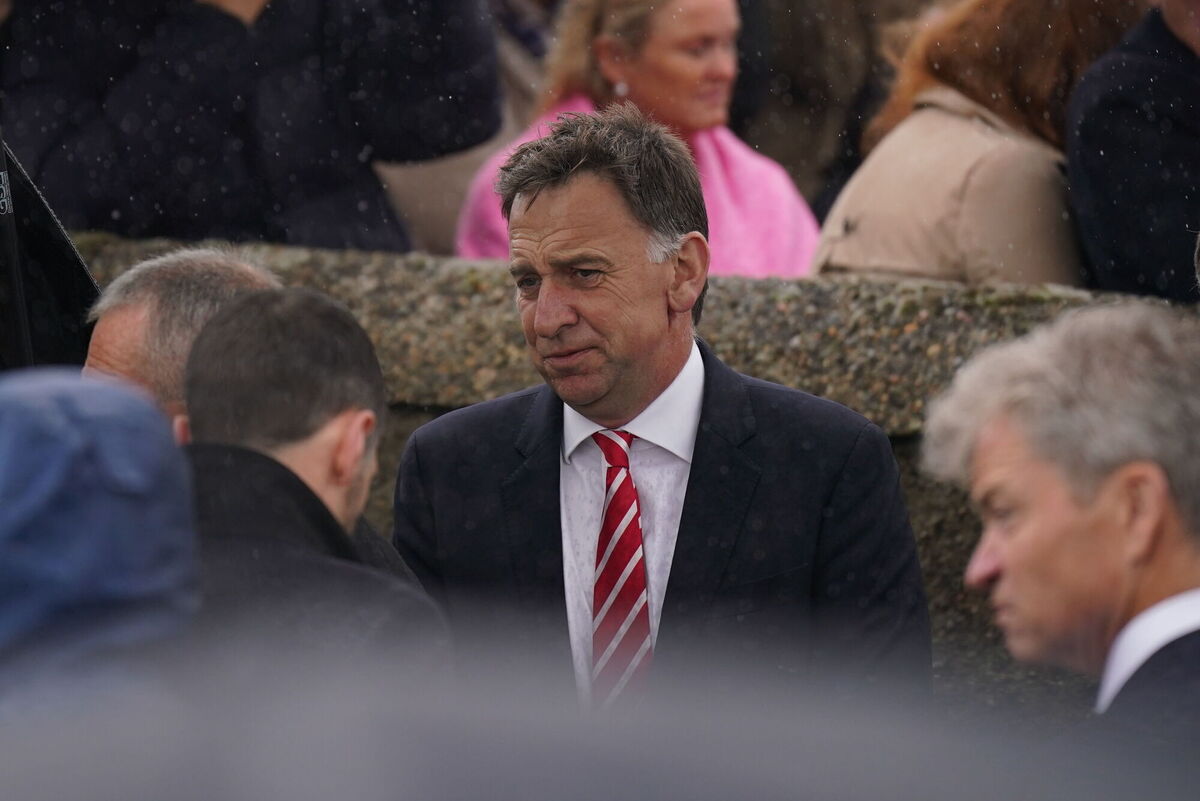 Henry de Bromhead (centre), at the funeral. Picture: Niall Carson/PA Wire