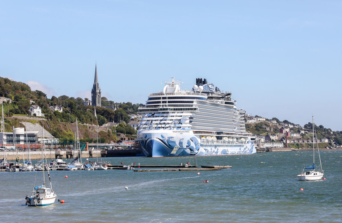 Brand new cruise liner Norwegian Prima berthed at the deep water quay in Cobh, Co. Cork on August 30. Picture: David Creedon