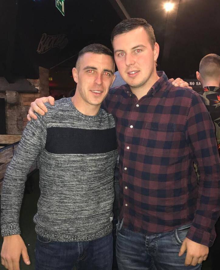 The late Andrew Gearns pictured in happier times with his brother Evan who said: 'Andrew was very loved. He just went down the wrong path in life.' File picture