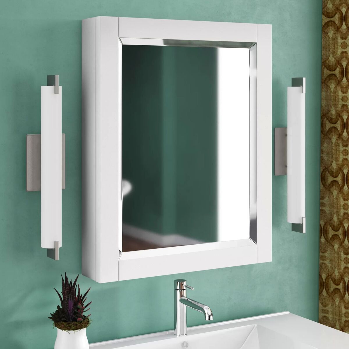 Vintage medicine that boost a bathroom's storage and look