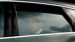 <p>King Charles III is driven through Ballater as he leaves Birkhall to head to London. Picture: Andrew Milligan/PA</p>