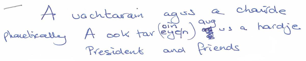 The note on an envelope that allowed Queen Elizabeth II to breach protocol and address an event as gaeilge