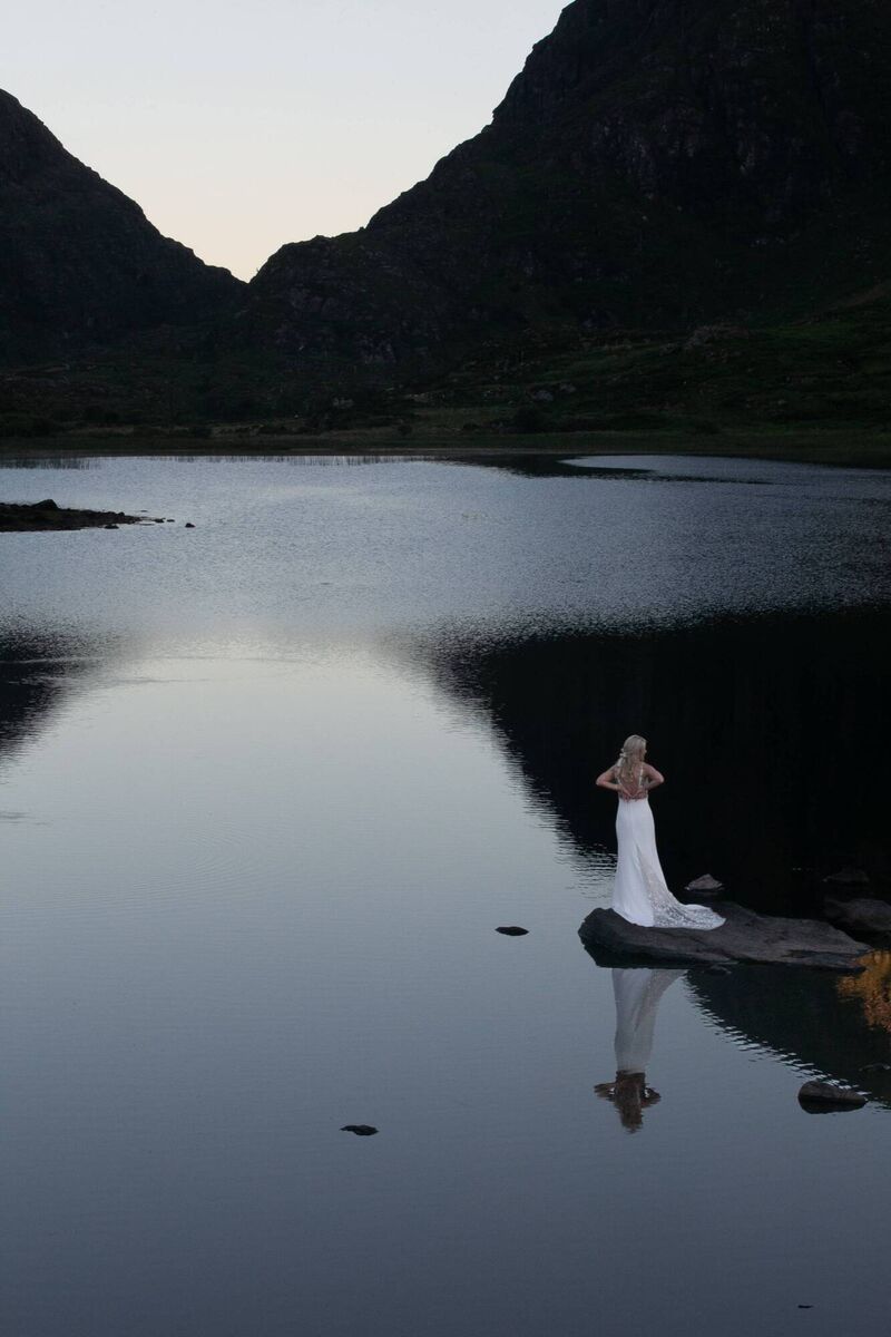 Elena Fleming's dress is an Alexandra Grecco design from The White &amp; Gold bridal shop in Kinsale, County Cork