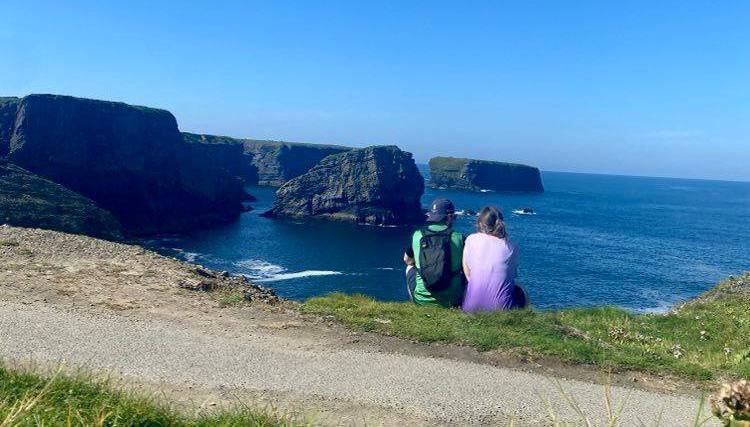 Katie Gill and Chris Duignan pausing to admire the breathtaking views. Katie Gill and Chris Duignan pausing to admire the breathtaking views.