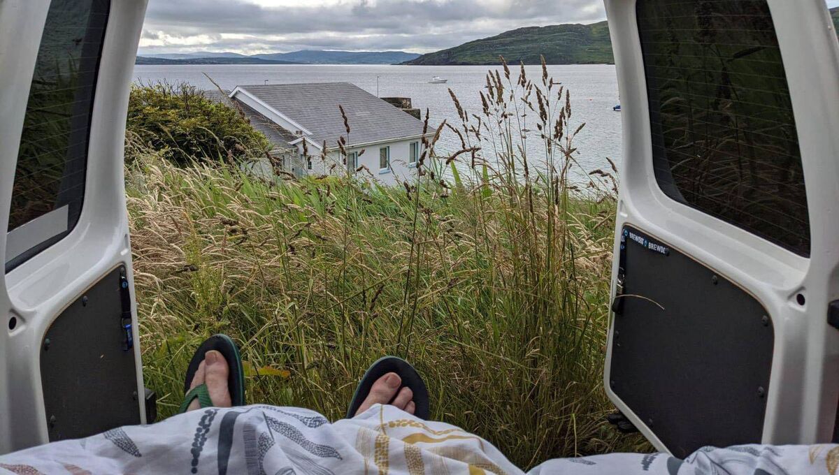 "Once the back doors are flung open onto an awe-inspiring sunset, worries tend to drift out into the ether," say Katie and Chris. "Once the back doors are flung open onto an awe-inspiring sunset, worries tend to drift out into the ether," say Katie and Chris.