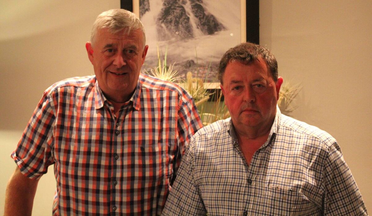 Gordon O'Keefe (left) and Sean Murtagh. Mr O'Keefe's fuel costs have risen by a staggering 70% in the last 18 months. Mr Murtagh says: 'The driver shortage is very acute at the moment.'