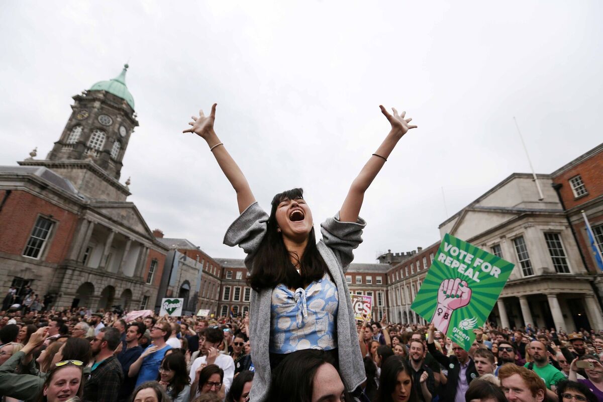 Celebrations in Dublin Castle on May 26, 2018, when the result of the referendum to repeal the Eighth Amendment was announced. Change comes dropping slow. But it does come. Picture: Sam Boal/RollingNews