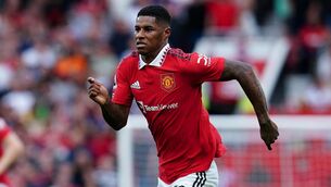 <p>STAYING PUT: Marcus Rashford has not travelled with Manchester United for their Europa League clash. Pic: Martin Rickett/PA</p>