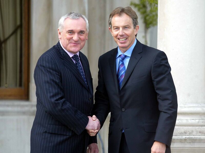 Bertie Ahern with former British prime minister Tony Blair. Bertie Ahern with former British prime minister Tony Blair.