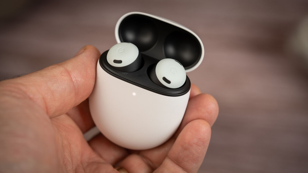 Google Pixel Buds Pro feature up to seven hours of battery life with ANC on. Picture: Noel Campion.