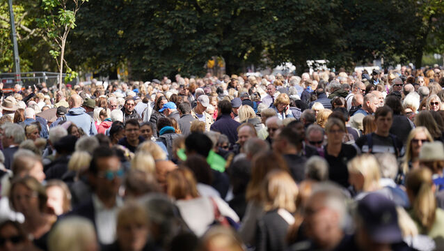 <p>The queue at Southwark Park (James Manning/PA)</p>