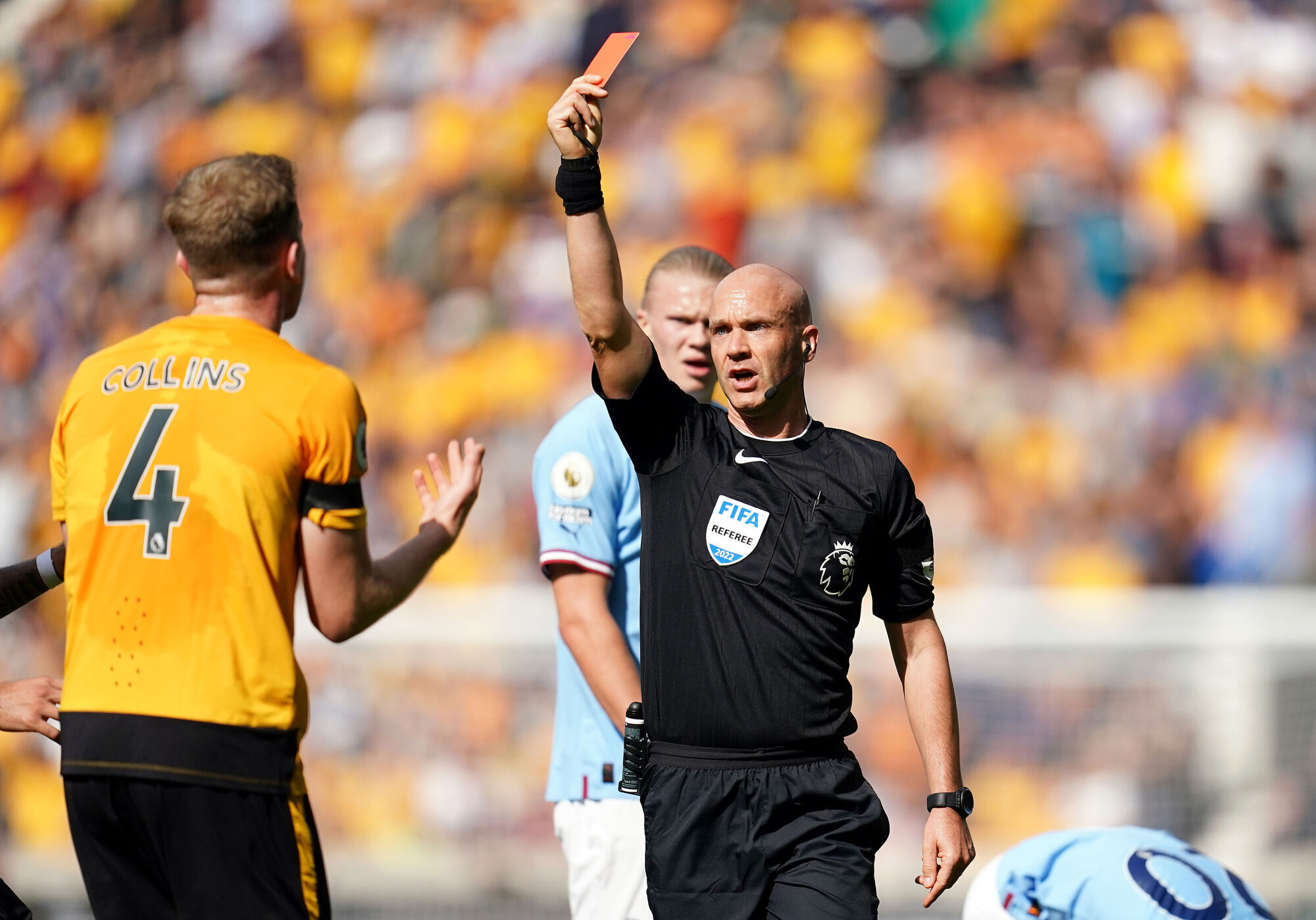 Nathan Collins sees red for high challenge on Jack Grealish as Man City win at a canter  