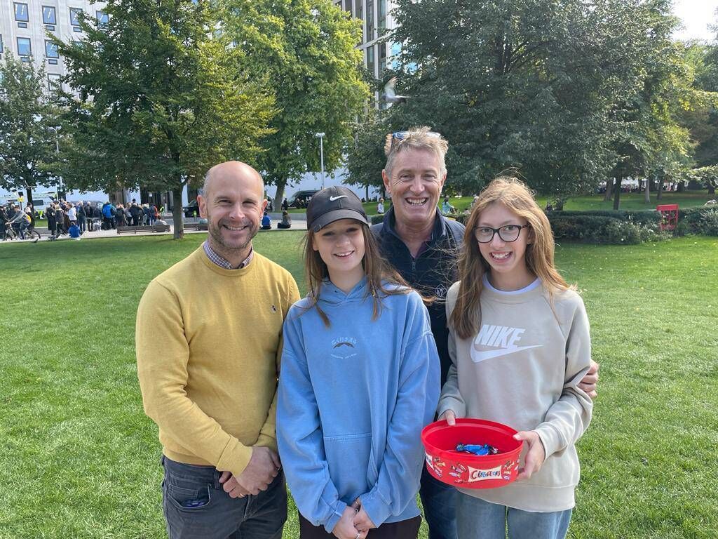 Andrew Goff, Elodie Wilkinson-Goff, Patrick Arnold, and Hannah Arnold. Mr Goff says he's been 'sucked into it'.