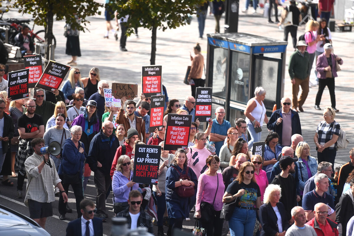 Thousands of people took part in the protest over the cost-of-living crisis. Picture: Larry Cummins Thousands of people took part in the protest over the cost-of-living crisis. Picture: Larry Cummins
