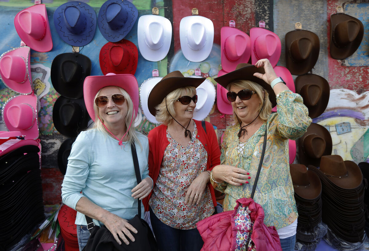 Garth Brooks fans, from left, Mary Reilly, Margaret O’Connell and Catherine Lomas from Cobh heading to Croke Park. Picture: Mark Stedman