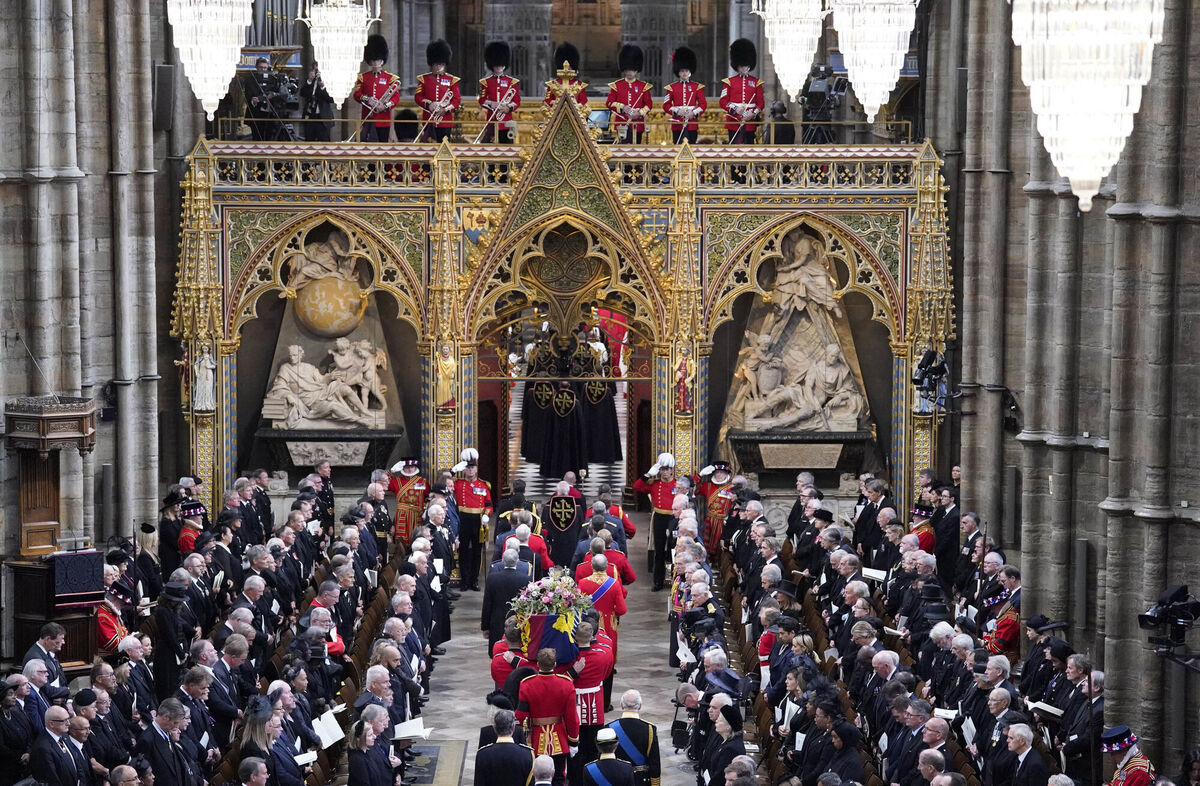 King Charles III and members of the royal family follow behind the coffin of Queen Elizabeth II. Picture: Danny Lawson/PA Wire King Charles III and members of the royal family follow behind the coffin of Queen Elizabeth II. Picture: Danny Lawson/PA Wire