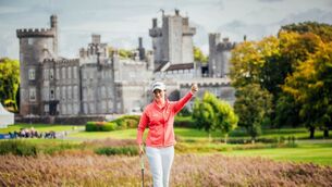 <p>Out in front: Leona Maguire pictured playing Wednesdays Pro-Am day at the KPMG Women's Irish Open in Dromoland Castle Golf Club, Newmarket On Fergus, Clare today as The Ladies European Tour returns to Irish shores for the first time since 2012 .</p>