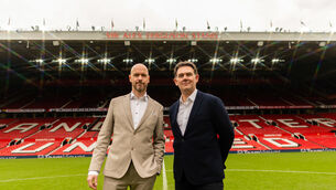 John Murtough (right) says Manchester United will not repeat the spending of Erik ten Hag’s first transfer window (Manchester United handout)