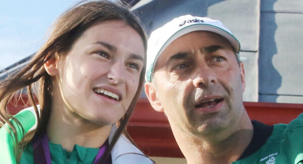 Katie Taylor and her father Pete Taylor following her Olympic success in August 2012. Pic: Gareth Chaney Collins