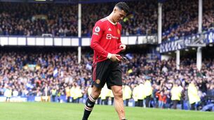 <p>CHARGE: Cristiano Ronaldo has been charged over a post-match incident at Everton. Pic: Martin Rickett/PA</p>