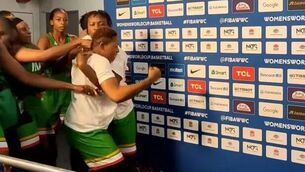 <p>FLAGRANT FOUL: Two players from the Mali team come to blows in the press area at the women's basketball World Cup in Sydney. </p>