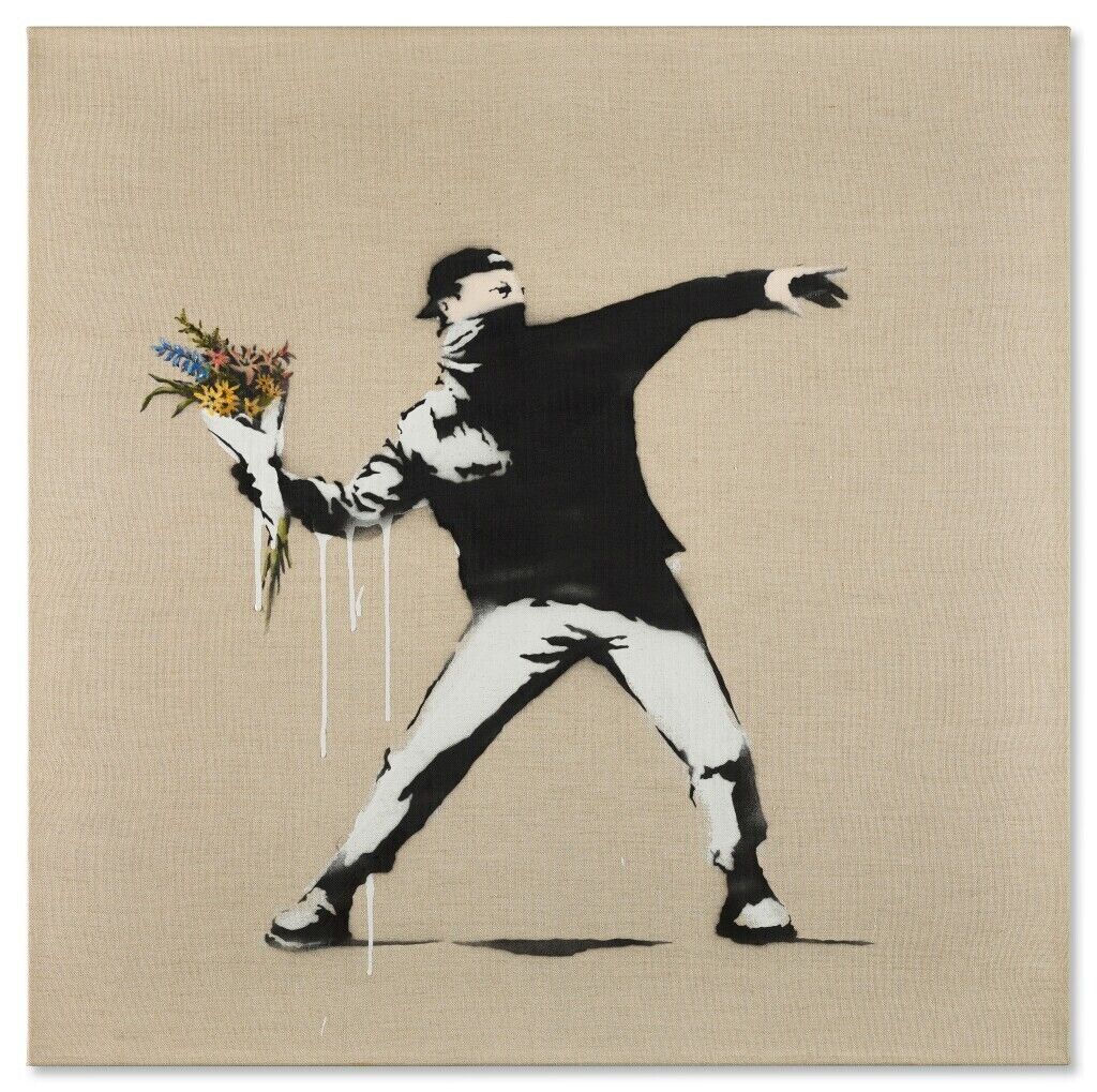 'Love is in the Air' by Banksy. 'Love is in the Air' by Banksy.