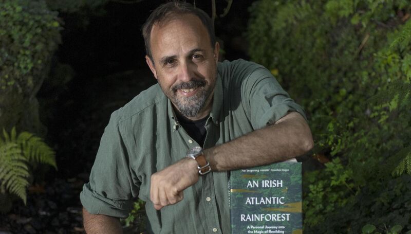 Eoghan Daltun with his book 'An Irish Atlantic Rainforest' at his home near Eyeries in West Cork. Picture: Don MacMonagle