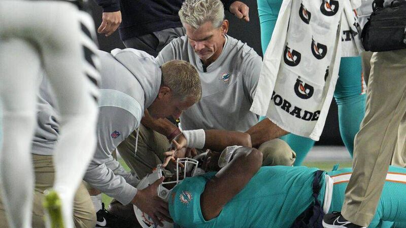 Dolphins QB Tua Tagovailoa stretchered off with head injury