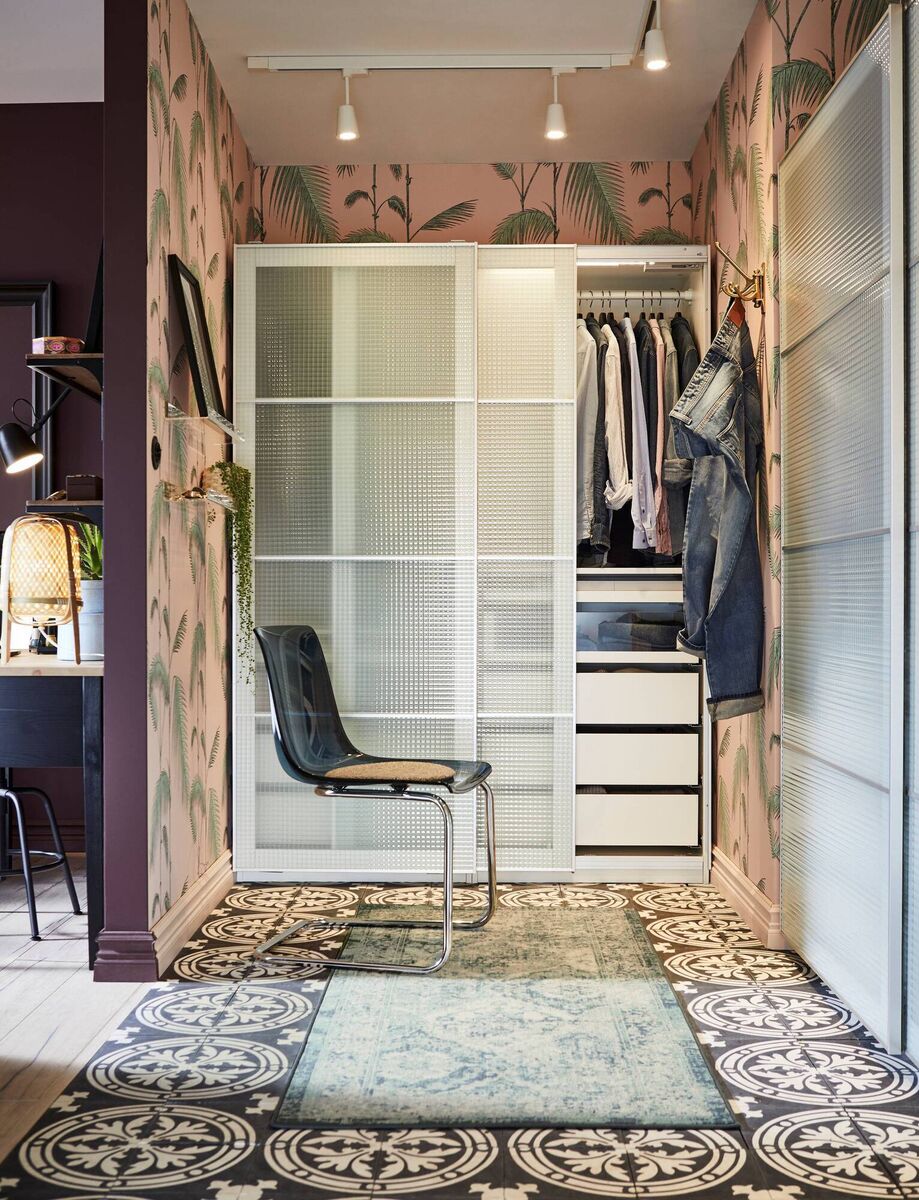 One sheltering partition also gives you some blessed privacy in which to dress at leisure. PAX Wardrobe, white high-gloss 150cm x 66cm x 201cm, €665, ikea.ie. One sheltering partition also gives you some blessed privacy in which to dress at leisure. PAX Wardrobe, white high-gloss 150cm x 66cm x 201cm, €665, ikea.ie.