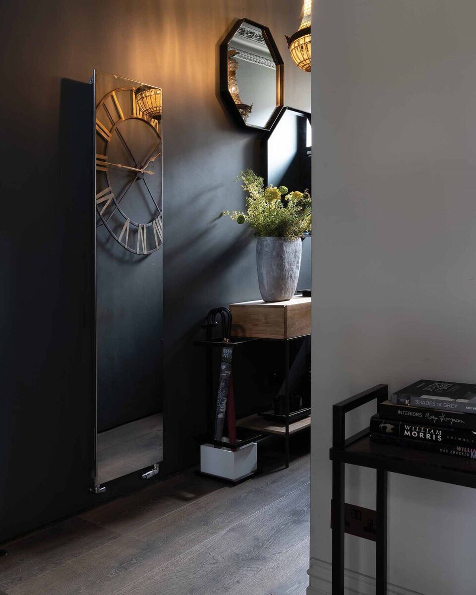  Bisque Radiators are now part of the Zehnder group, and are widely celebrated for their charming designs and wide colour and the textural palette of their products. The Arteplano conceals the heating tubes behind the radiating front panel in various distressed metallic finishes and this perfect mirror finish. Choose a flat colour to match your wall and the Arteplano will disappear into the wall. €1030, Zehnder-radiators.co.uk. Other mirror models, bestheating.ie.