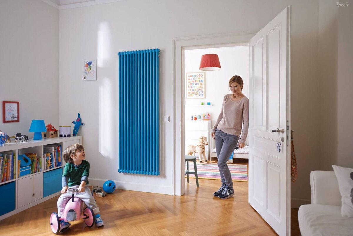 Over 90 years old, the Charleston from Zehnder is an acknowledged classic in tubular radiators and its versatility remains fresh and youthful. An adaptable, elegant system it can handle benches, verticals, curved walls and even angles, and with an open grille sits lightly on walls especially when used white on white. Available with special Zehnder TopCare surface coating to slow the spread of micro-organisms. Build your own radiator in two-six columns finished in the Zehnder colours. Around €250 for 492mm x 496mm horizontal in Gloss White, RAL 9016. Suppliers include versatile.ie.