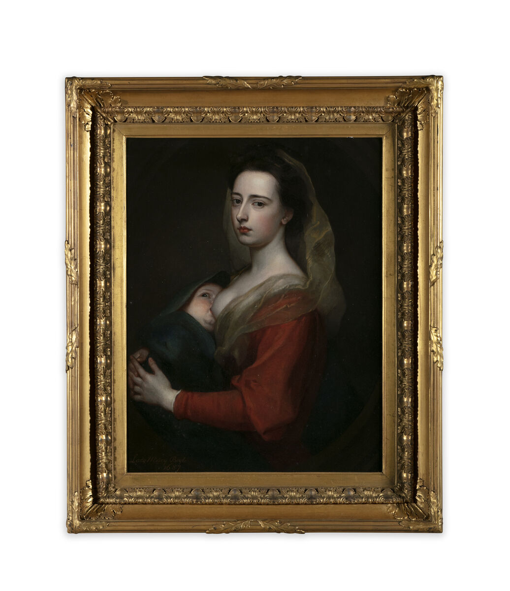 Sir Godfrey Kneller's portrait of Lady Mary Boyle nursing her son Charles. Sir Godfrey Kneller's portrait of Lady Mary Boyle nursing her son Charles.