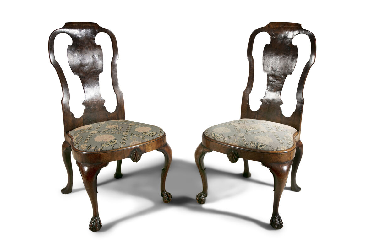 Rare pair of Irish c1710 Irish walnut chairs Rare pair of Irish c1710 Irish walnut chairs