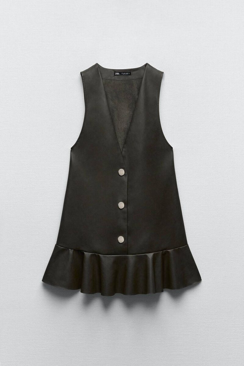 Leather Pinafore, €39.95, Zara Leather Pinafore, €39.95, Zara