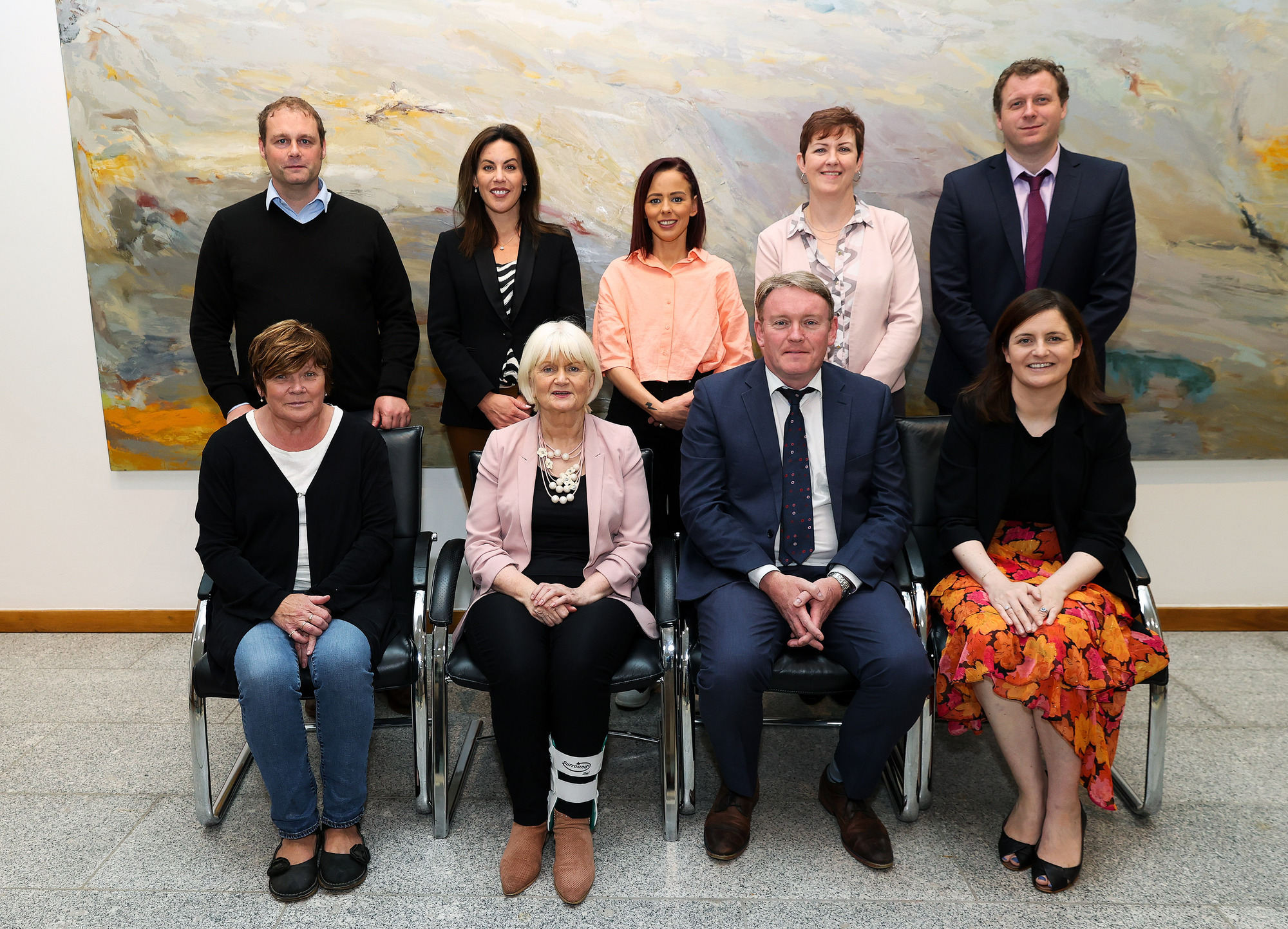 The Oireachtas autism committee addressed the need for more special education summer programmes. (L to R) in front is Joan Collins TD, Marian Harkin TD, Senator Micheál Carrigy (Committee Cathaoirleach), and Senator Catherine Ardagh. Standing is Marc Ó Cathasaigh TD, Jennifer Carroll MacNeill TD, Senator Eileen Flynn, Pauline Tully TD, and Pádraig O’Sullivan TD. Picture: Maxwells