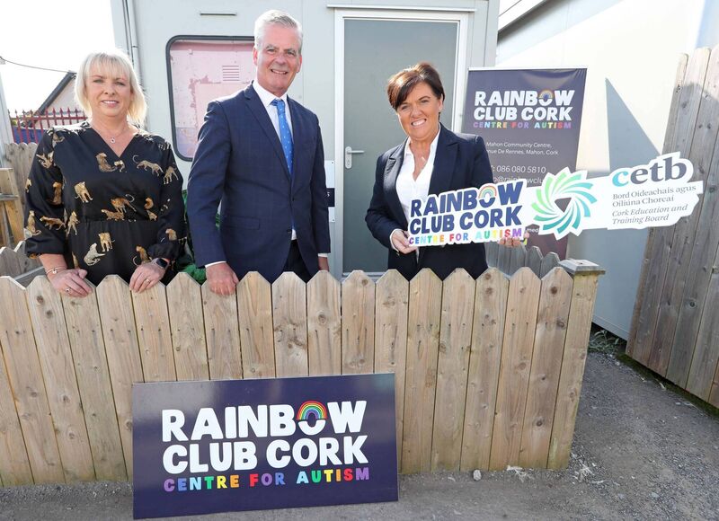Denis Leamy, CEO of Cork ETB, with Gobnait Burke, Cork ETB and Rainbow Club volunteer and Karen O'Mahony, CEO/founder Rainbow Club Cork, at the Rainbow Club Cork HQ. Picture: Jim Coughlan