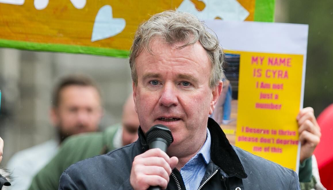 Senator Tom Clonan during a national day of action at Leinster House by Families Unite for Services and Support over a lack of services for children with special needs and disabilities. Picture: Gareth Chaney/ Collins Photos
