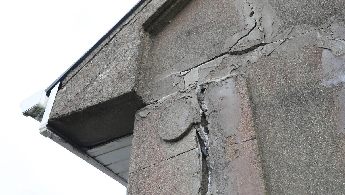 The structural damage is seen in this mica-affected home. Picture: Niall Carson/PA The structural damage is seen in this mica-affected home. Picture: Niall Carson/PA