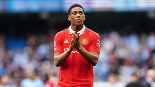 <p>INJURED AGAIN: Anthony Martial has endured a frustrating start to the season. Pic: Martin Rickett/PA</p>