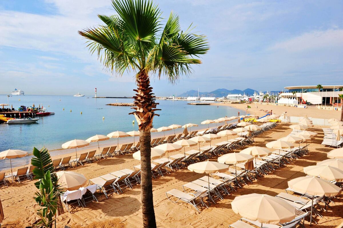 Cannes beach, early in the morning: one of the Grandiosa's destinations