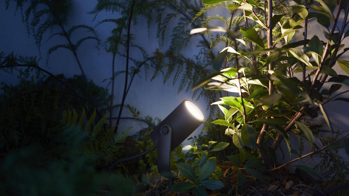 Philips Hue outdoor Lily Spotlight. Picture: Philips.