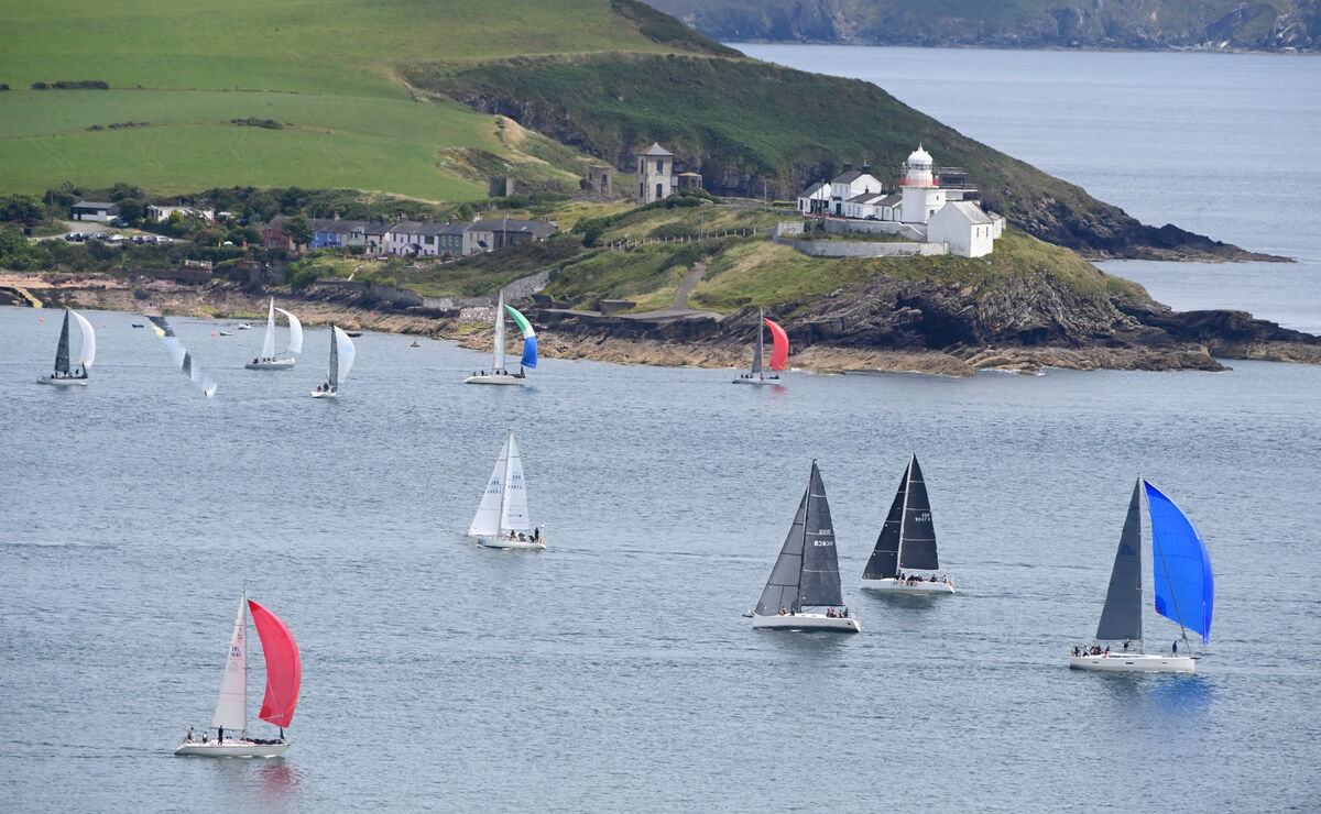  Yachts racing off Roches Point lighthouse at the mouth of Cork Harbour at Volvo Cork Week 2022. Pic: Larry Cummins.