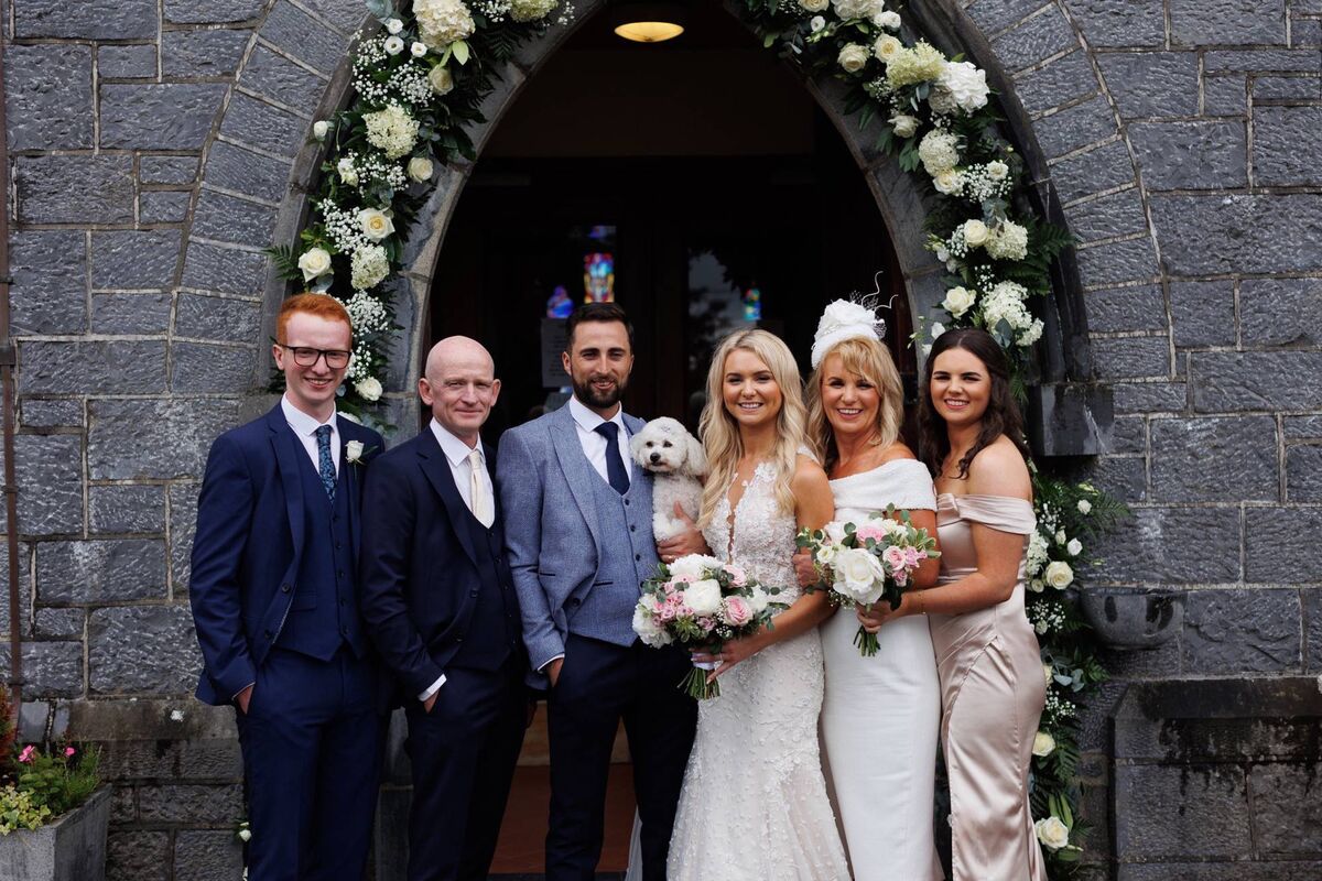 Kieran McHugh, Andy McHugh, Stephen Foley, Danielle McHugh (holding Pippa), Norma McHugh and Rebecca McHugh. Kieran McHugh, Andy McHugh, Stephen Foley, Danielle McHugh (holding Pippa), Norma McHugh and Rebecca McHugh.